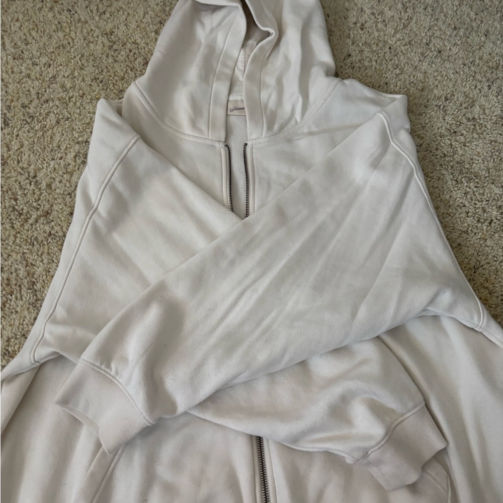 White Zip-Up Hoodie